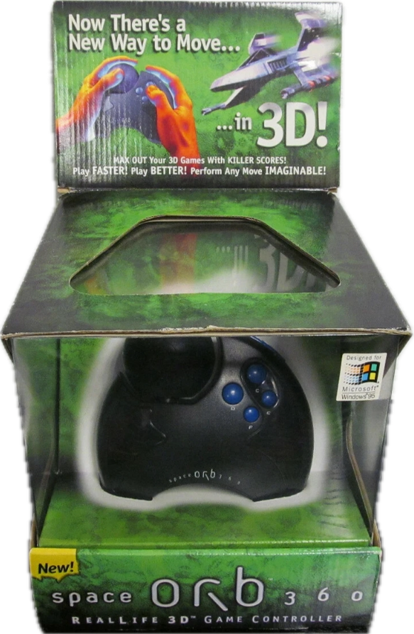 Original SpaceOrb 360 retail box with 'a new way to move in 3D' headline